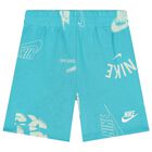 Boys Blue Logo Shorts Set, 1, hi-res