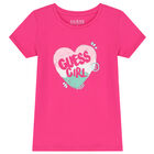 Girls Pink Heart Logo T-Shirt, 1, hi-res