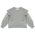 Girls Grey Logo Sweatshirt, 1, hi-res