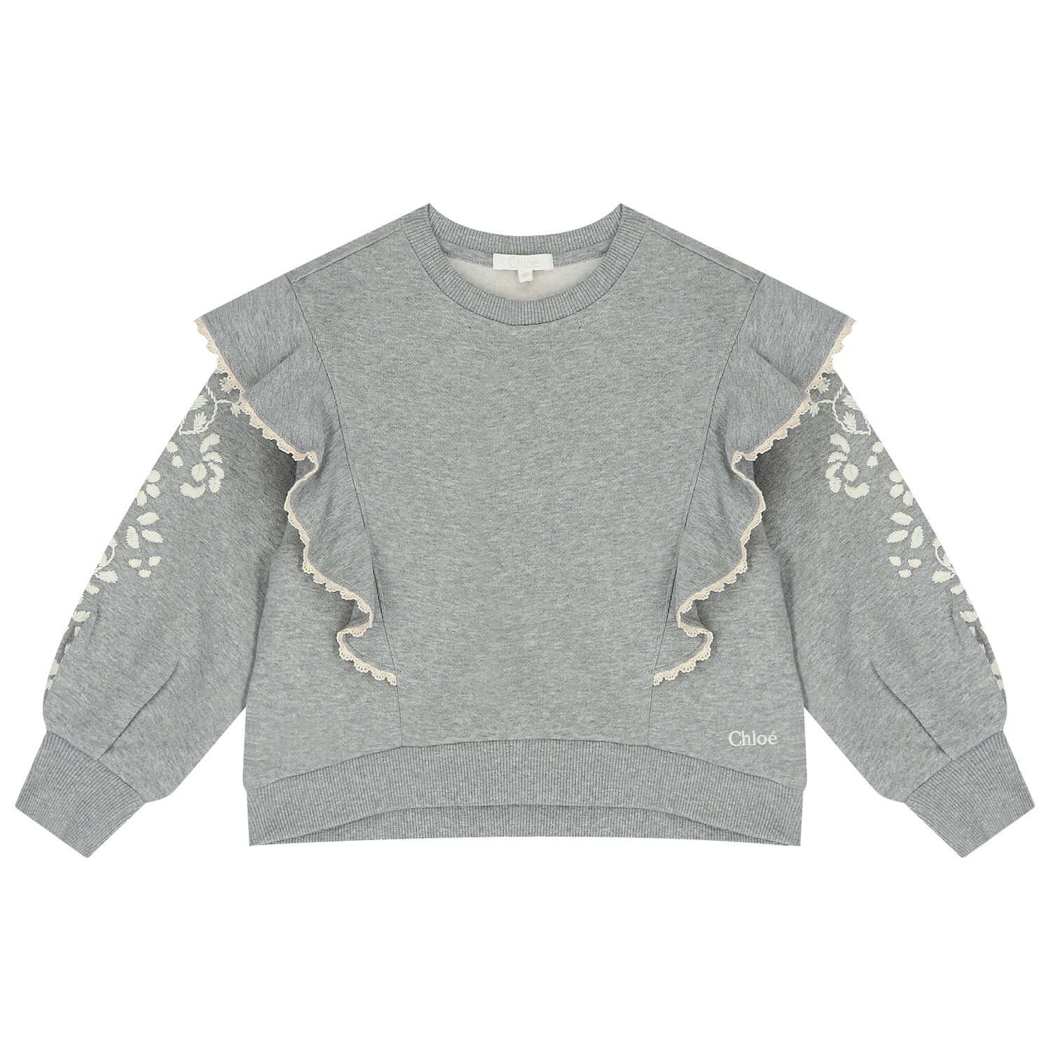 Girls Grey Logo Sweatshirt, 1, hi-res
