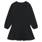 Girls Black Studded Dress, 1, hi-res