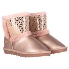 Girls Rose Gold Faux Leather Boots, 4, hi-res