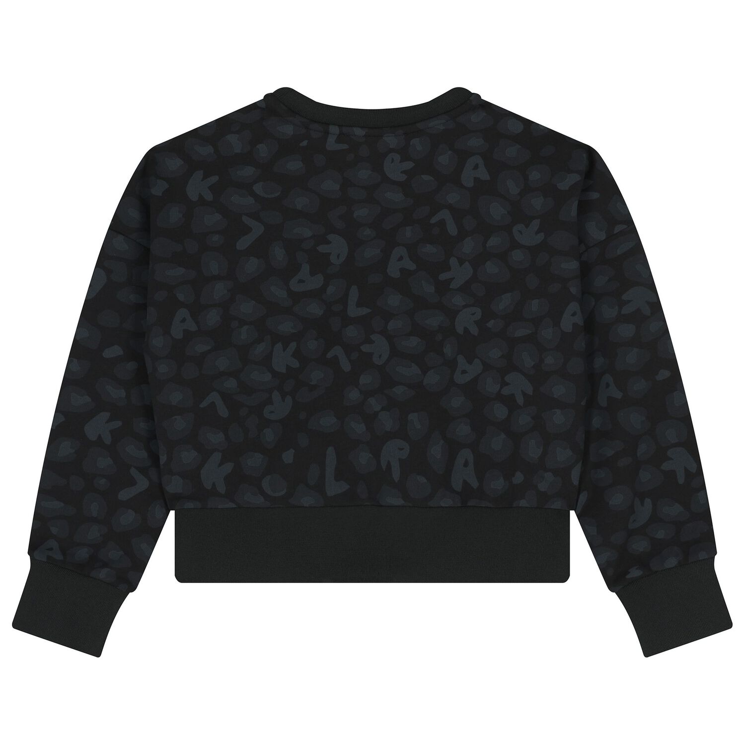 Girls Black Logo Sweatshirt, 1, hi-res