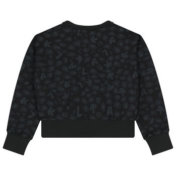 Girls Black Logo Sweatshirt