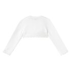 Younger Girls White Knitted Cardigan, 1, hi-res