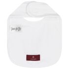 Baby Boys White Logo Bib, 1, hi-res