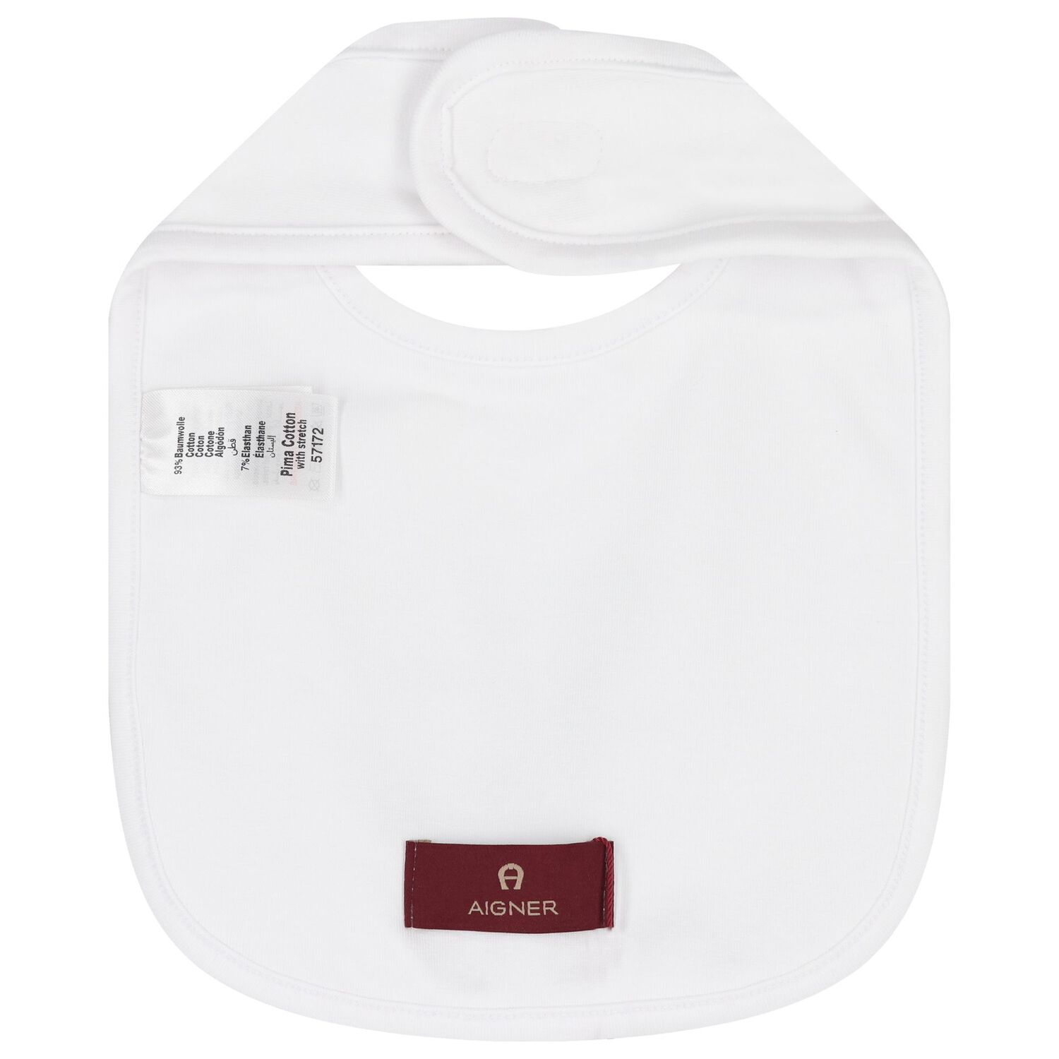 Baby Boys White Logo Bib, 1, hi-res