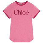 Girls Mini Me Pink Logo Dress , 1, hi-res