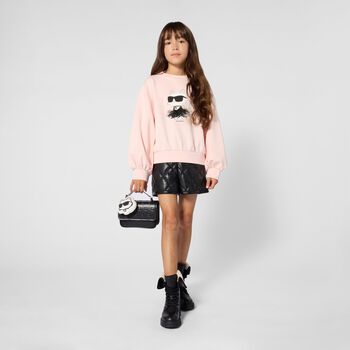 Girls Black Choupette & Ikonik Karl Sweatshirt