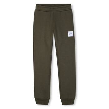 Boys Green Logo Joggers