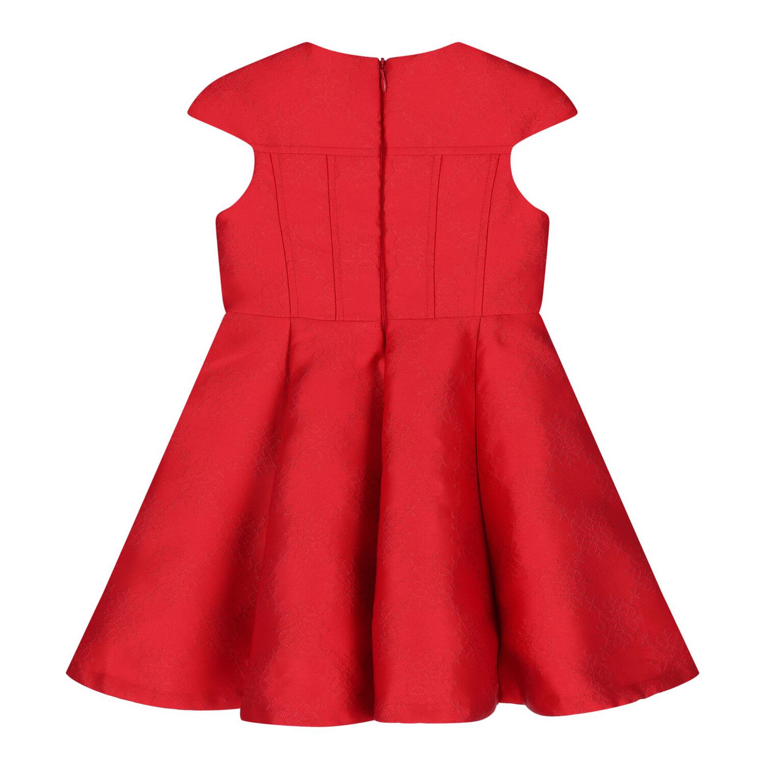 Baby Girls Red Satin Jacquard Logo Dress Set, 1, hi-res
