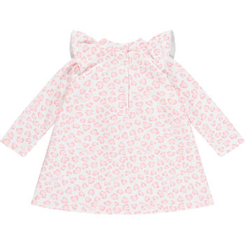 Baby Girls White & Pink Hearts Dress