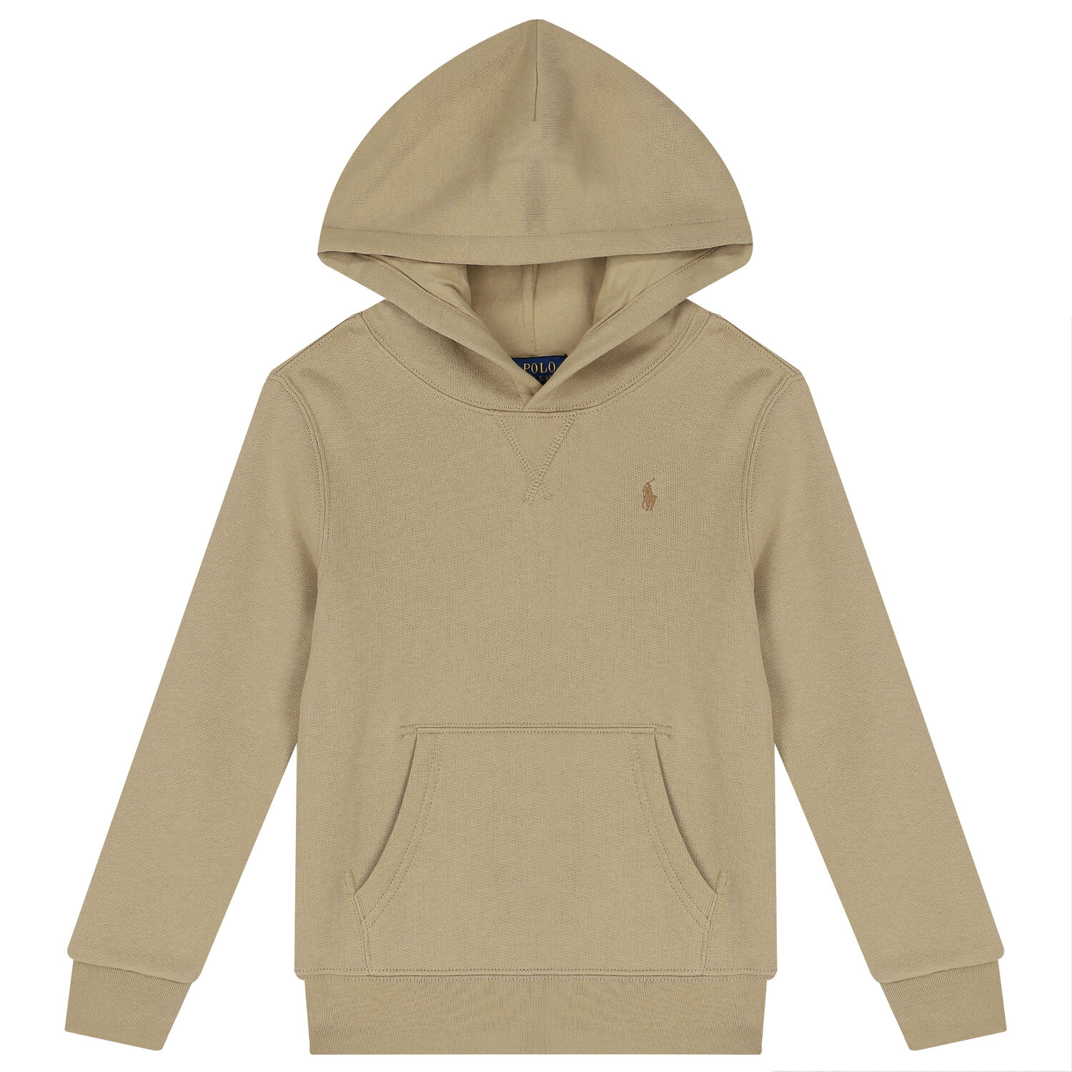 Boys Beige Logo Hooded Top, 1, hi-res