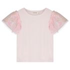 Girls Pink Embellished T-Shirt, 1, hi-res