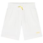 Boys White Logo Shorts, 1, hi-res