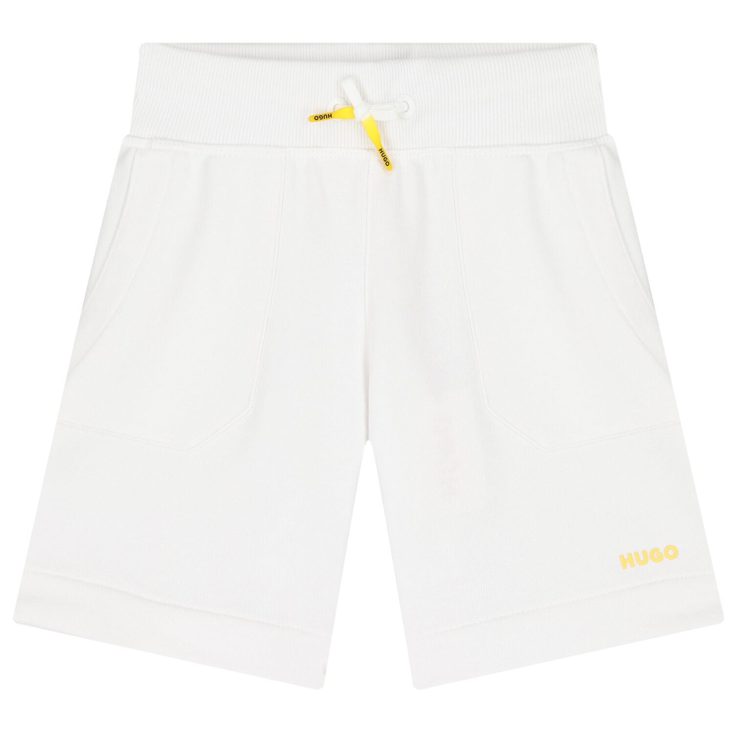 Boys White Logo Shorts, 1, hi-res