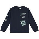 Boys Navy Blue Logo Dinosaur Tracksuit, 2, hi-res