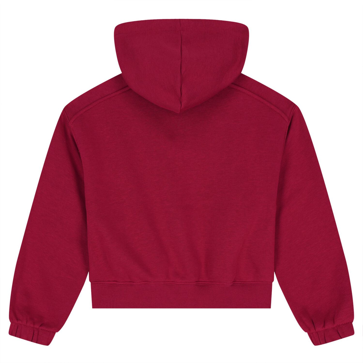 Girls Red Hooded Zip Up Top, 3, hi-res