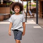 Boys Navy Blue & White Shorts, 1, hi-res