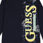 Boys Navy Blue Logo Long Sleeve Top, 2, hi-res