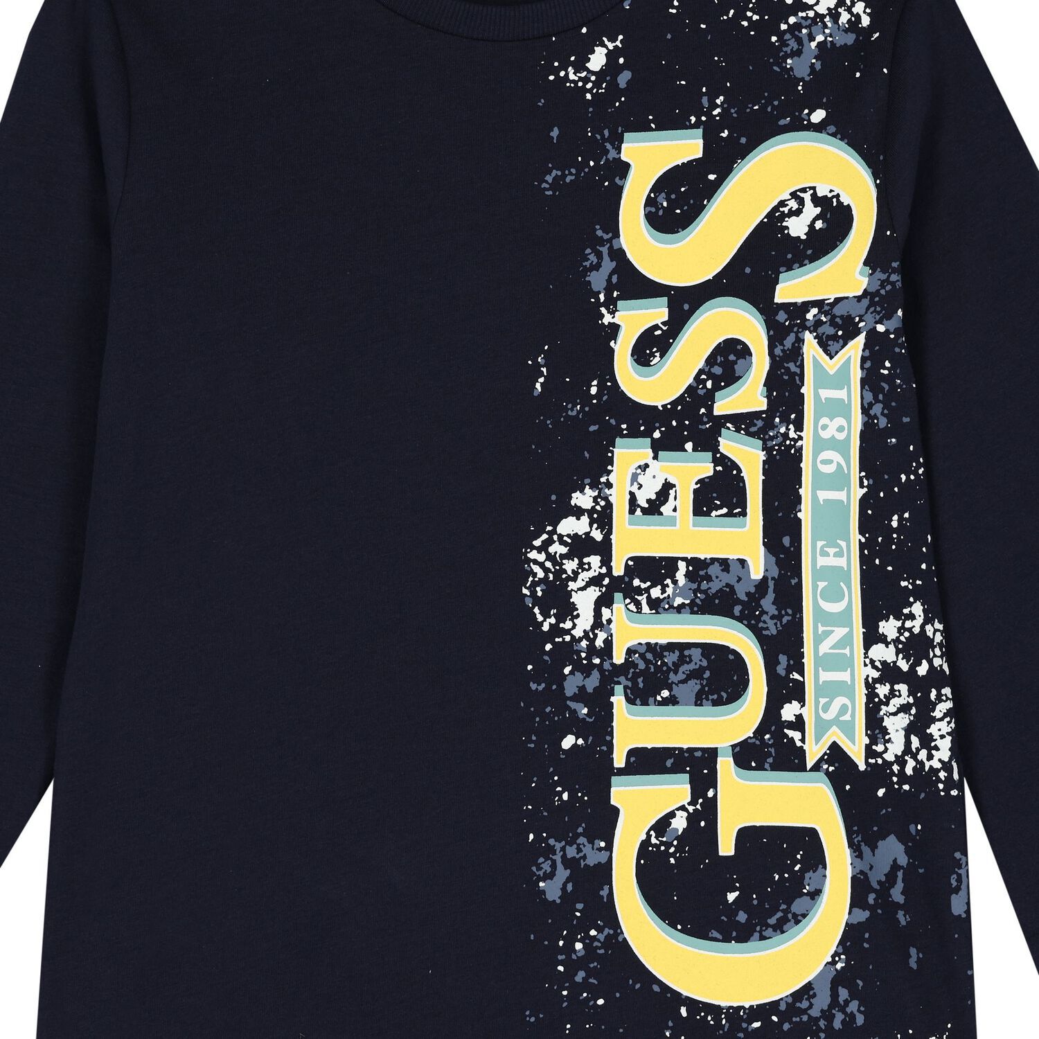 Boys Navy Blue Logo Long Sleeve Top, 2, hi-res