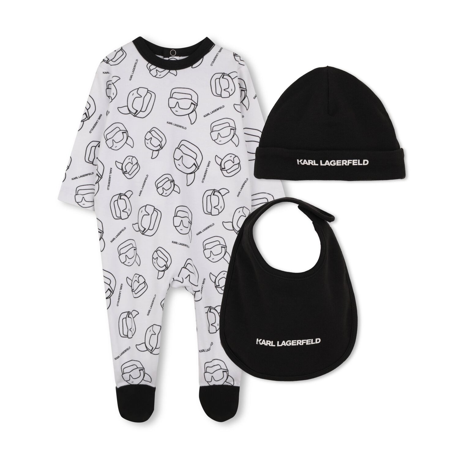 Baby Boys White & Black Ikonik Babygrow Gift Set, 1, hi-res