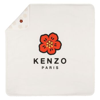 Ivory & Beige Boke Flower Baby Blanket