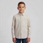 Boys Beige Logo Stripe Shirt, 1, hi-res
