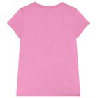 Girls Pink Cotton Bear T-Shirt, 1, hi-res