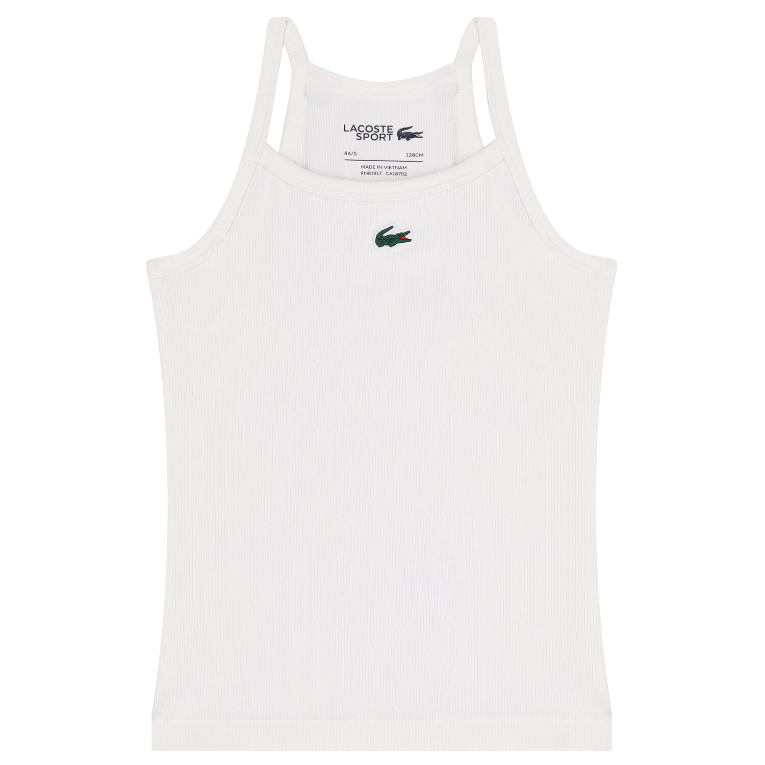 Girls White Logo Sleeveless Top, 1, hi-res
