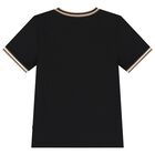 Boys Black Logo T-Shirt, 1, hi-res