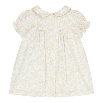 Baby Girls Ivory & Beige Floral Dress
