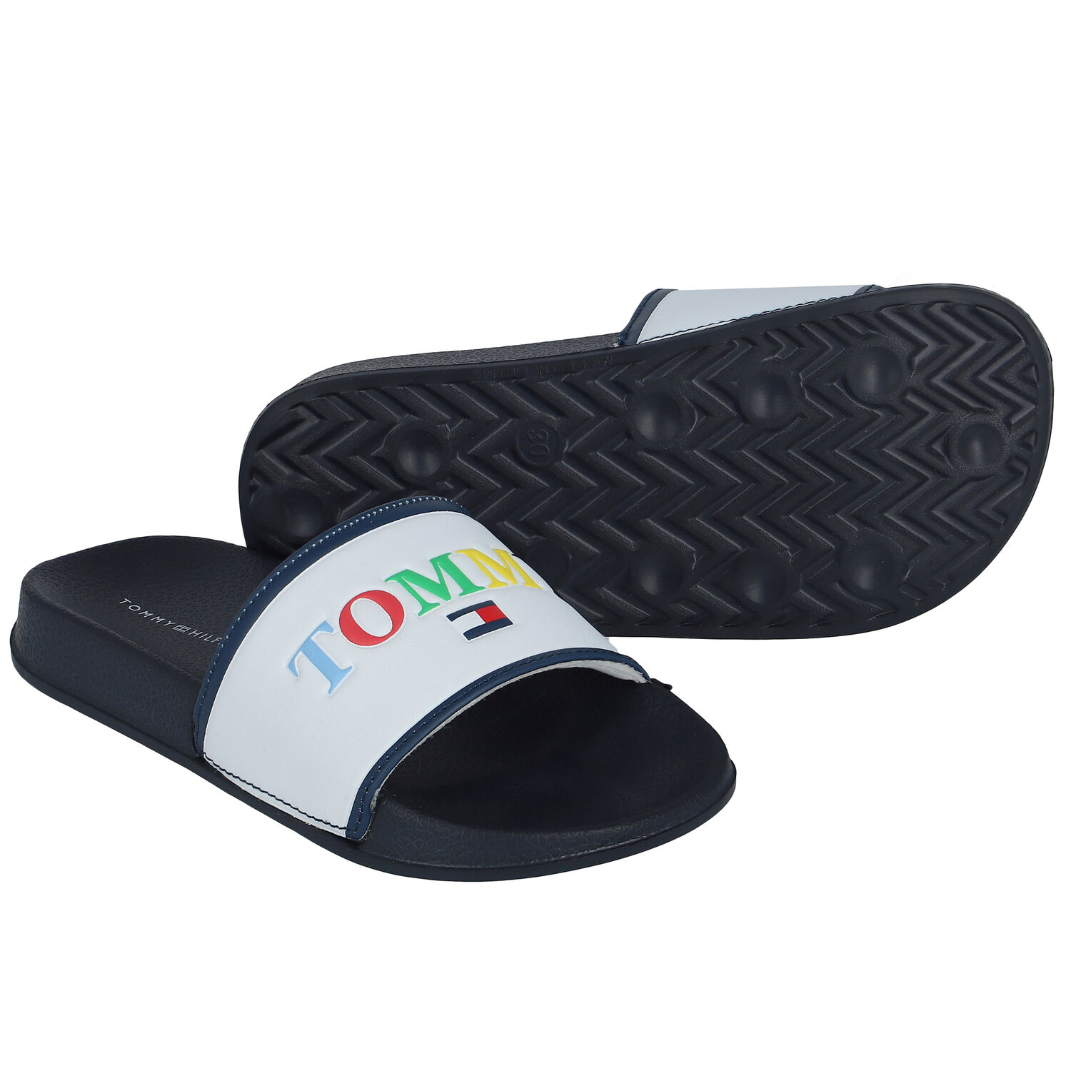 White & Navy Logo Sliders, 1, hi-res