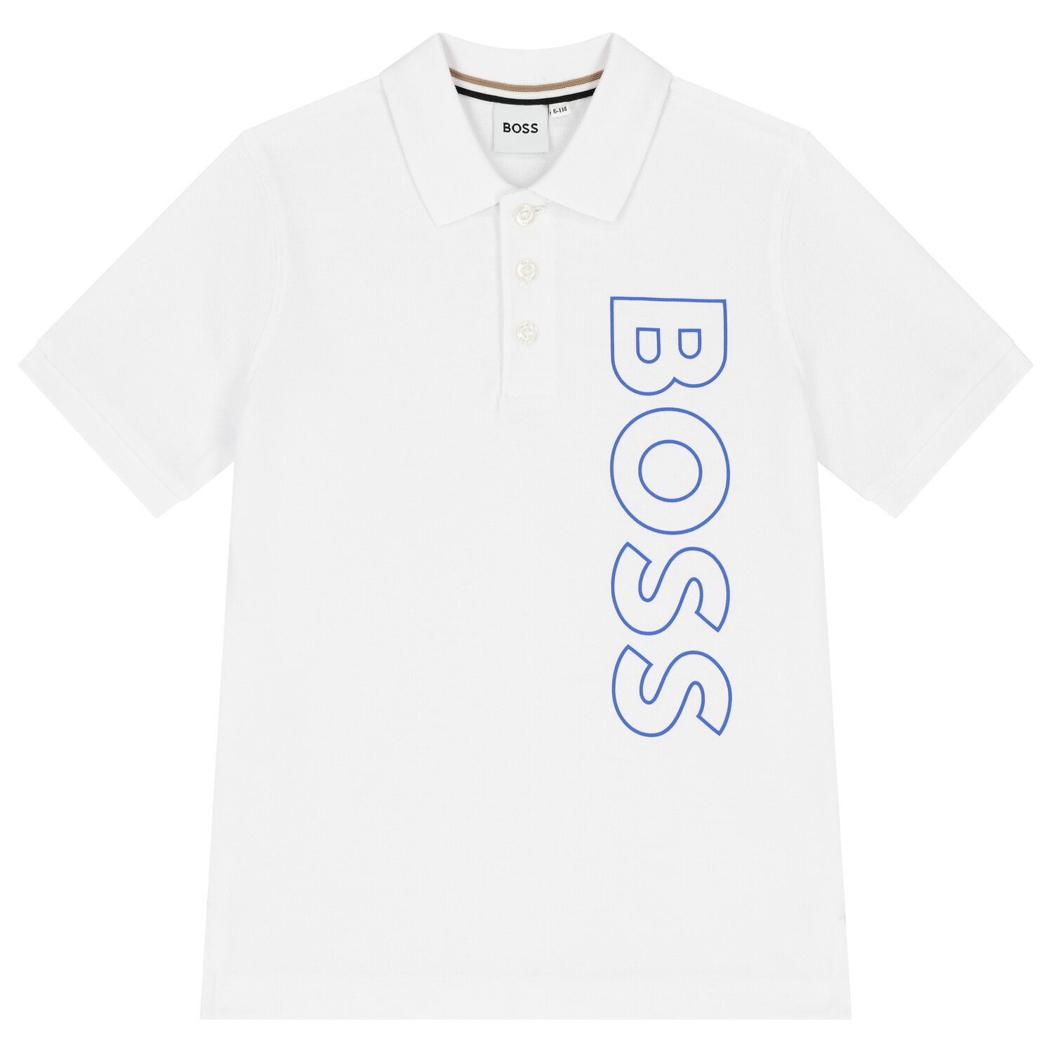 Boys White Logo Polo Shirt, 2, hi-res