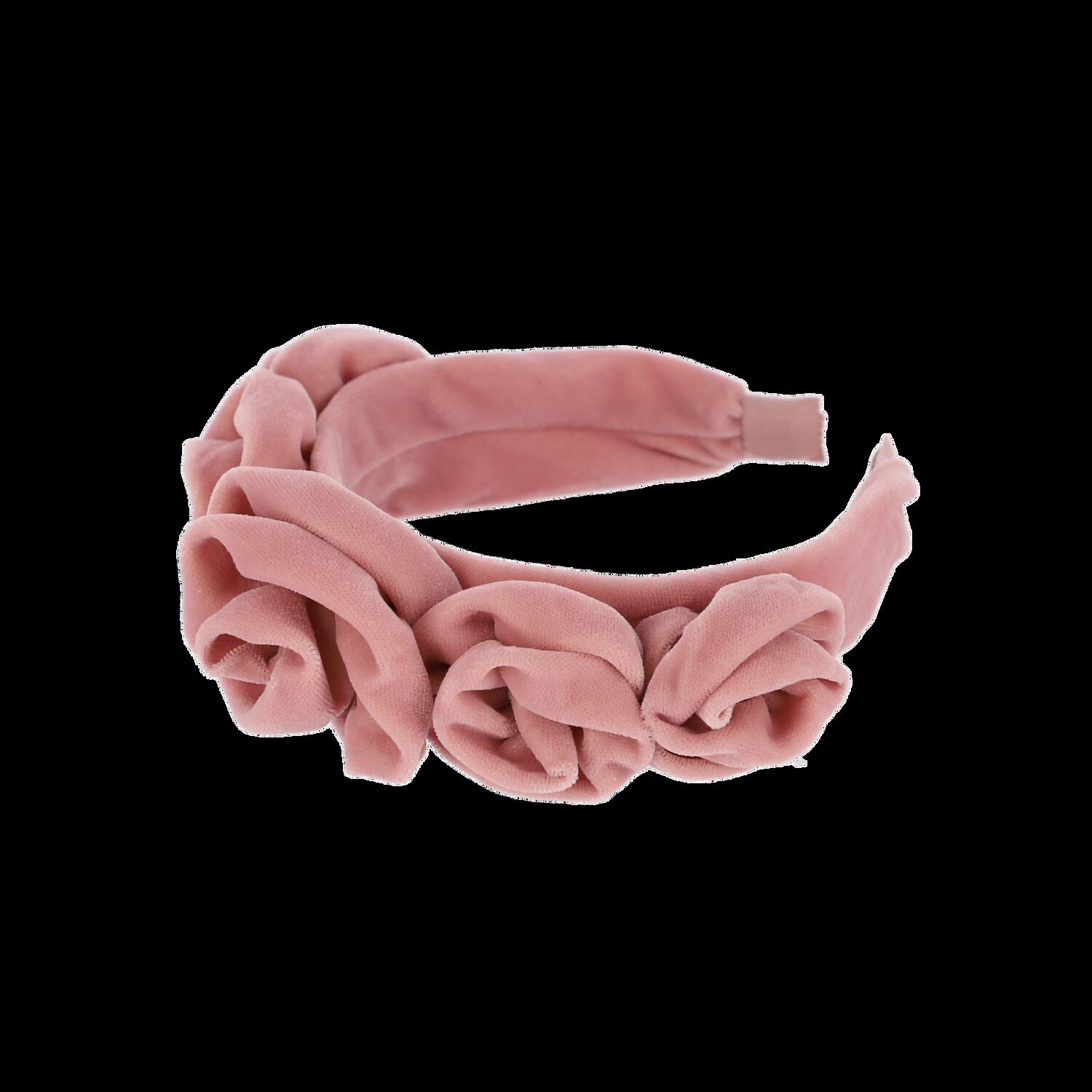 Girls Pink Velvet Roses Headband, 1, hi-res image number null