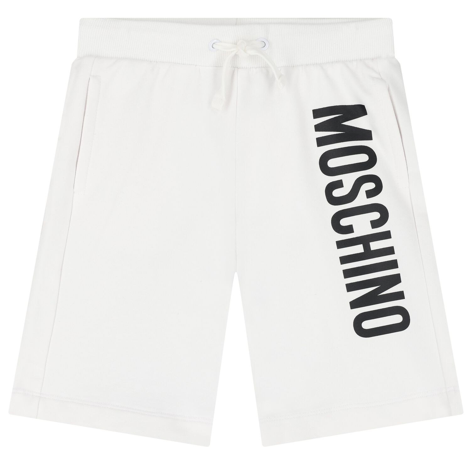Boys White Logo Shorts, 1, hi-res
