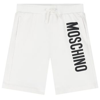 Boys White Logo Shorts