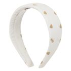 Girls White & Gold Hearts Headband, 1, hi-res