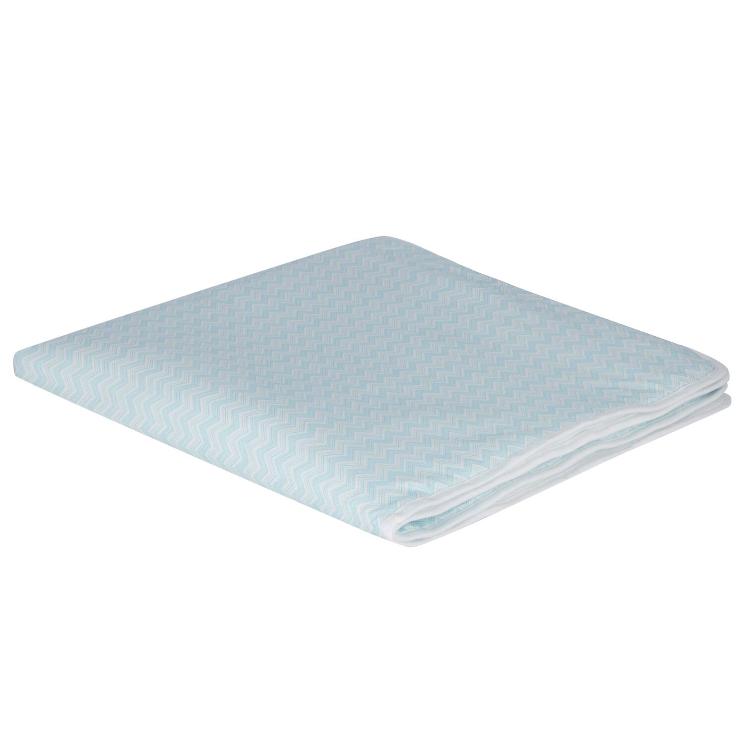 Baby Boys Blue & White Zig Zag Logo Blanket, 1, hi-res