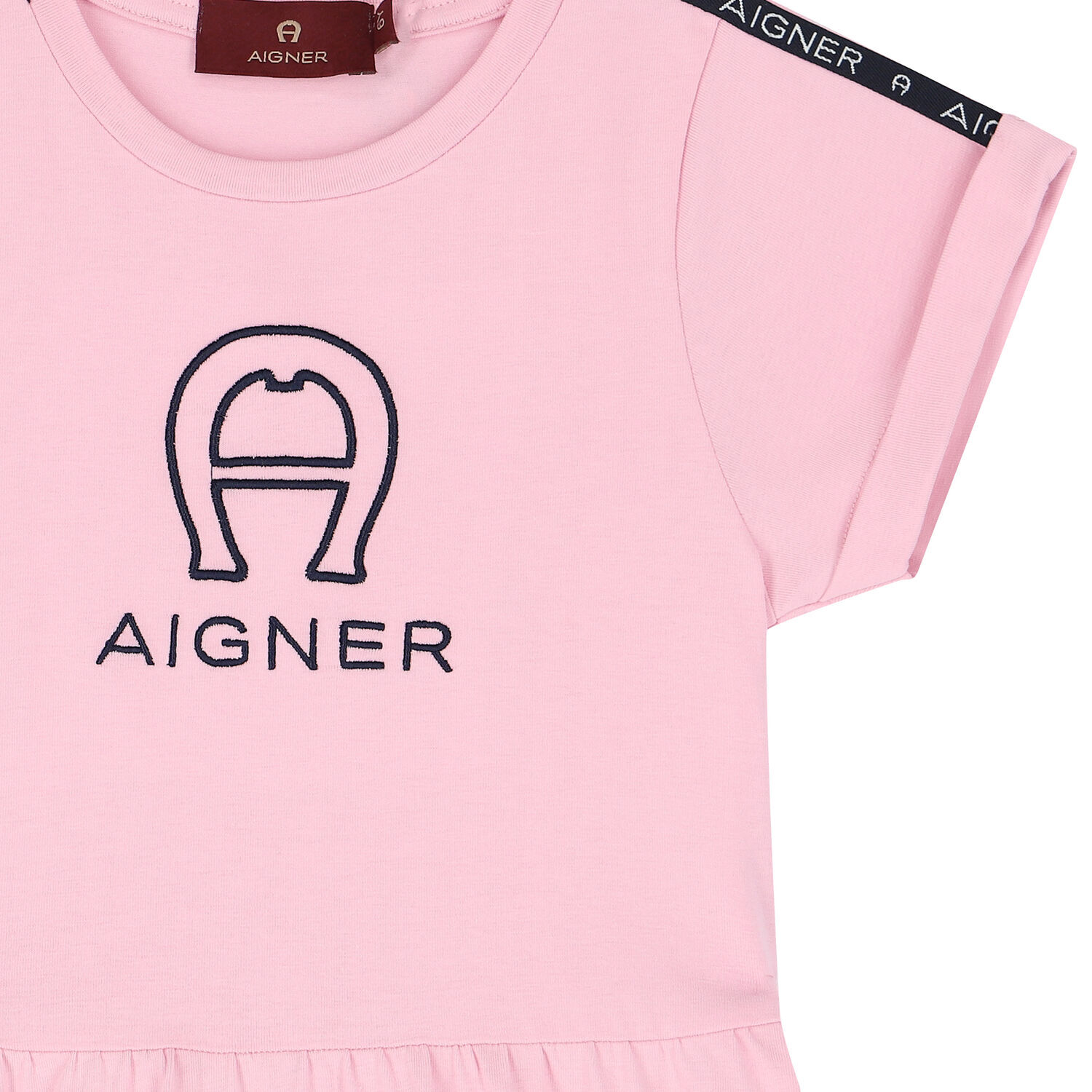 Girls Pink Logo Dress, 3, hi-res