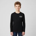 Boys Black Logo Long Sleeve Top, 1, hi-res