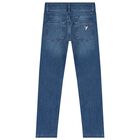 Girls Blue Logo Denim Jeans, 1, hi-res