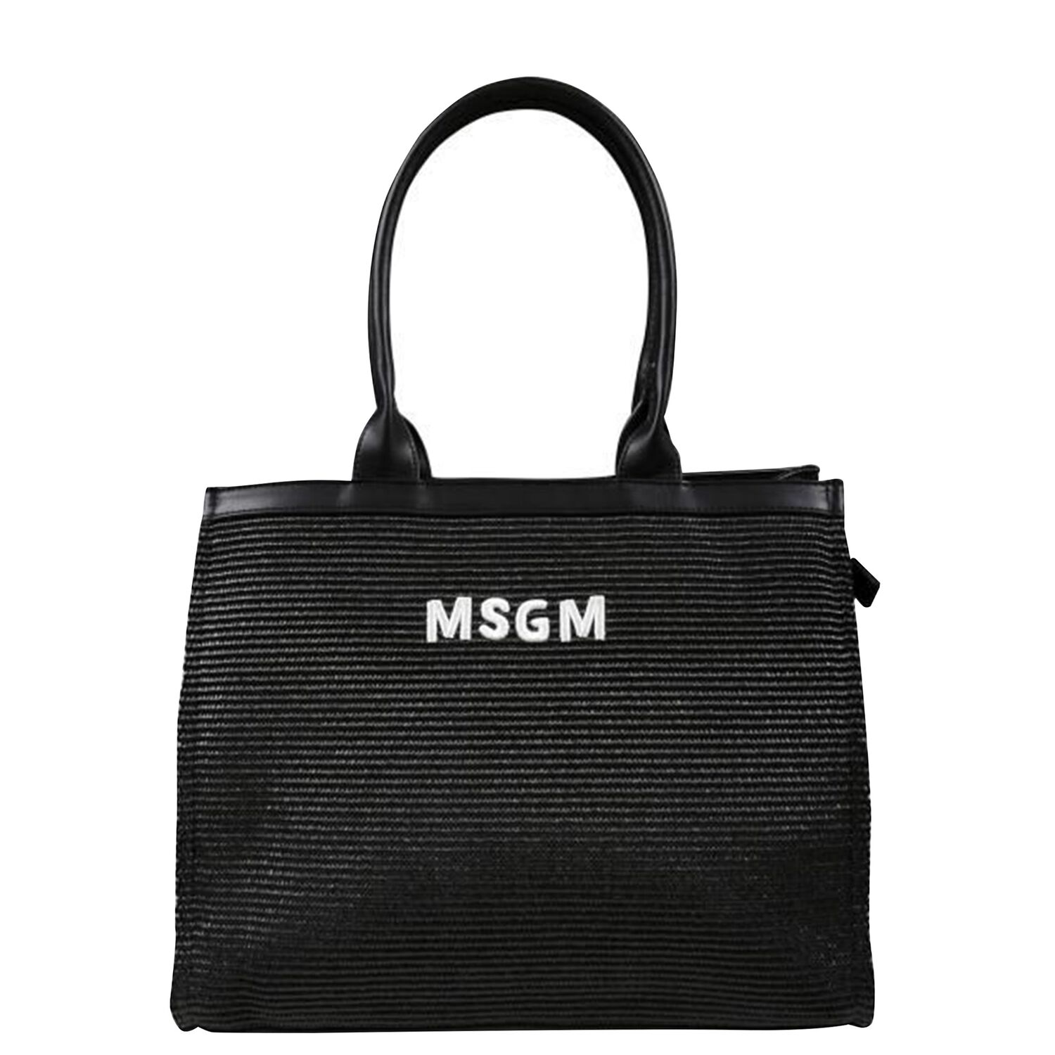 Girls Black Straw Tote Bag, 1, hi-res image number null