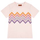 Girls Pink Zig Zag Logo T-Shirt, 2, hi-res