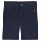 Boys Navy Blue Chino Shorts, 1, hi-res