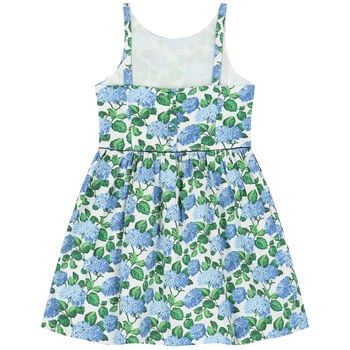 Girls White & Blue Floral Dress