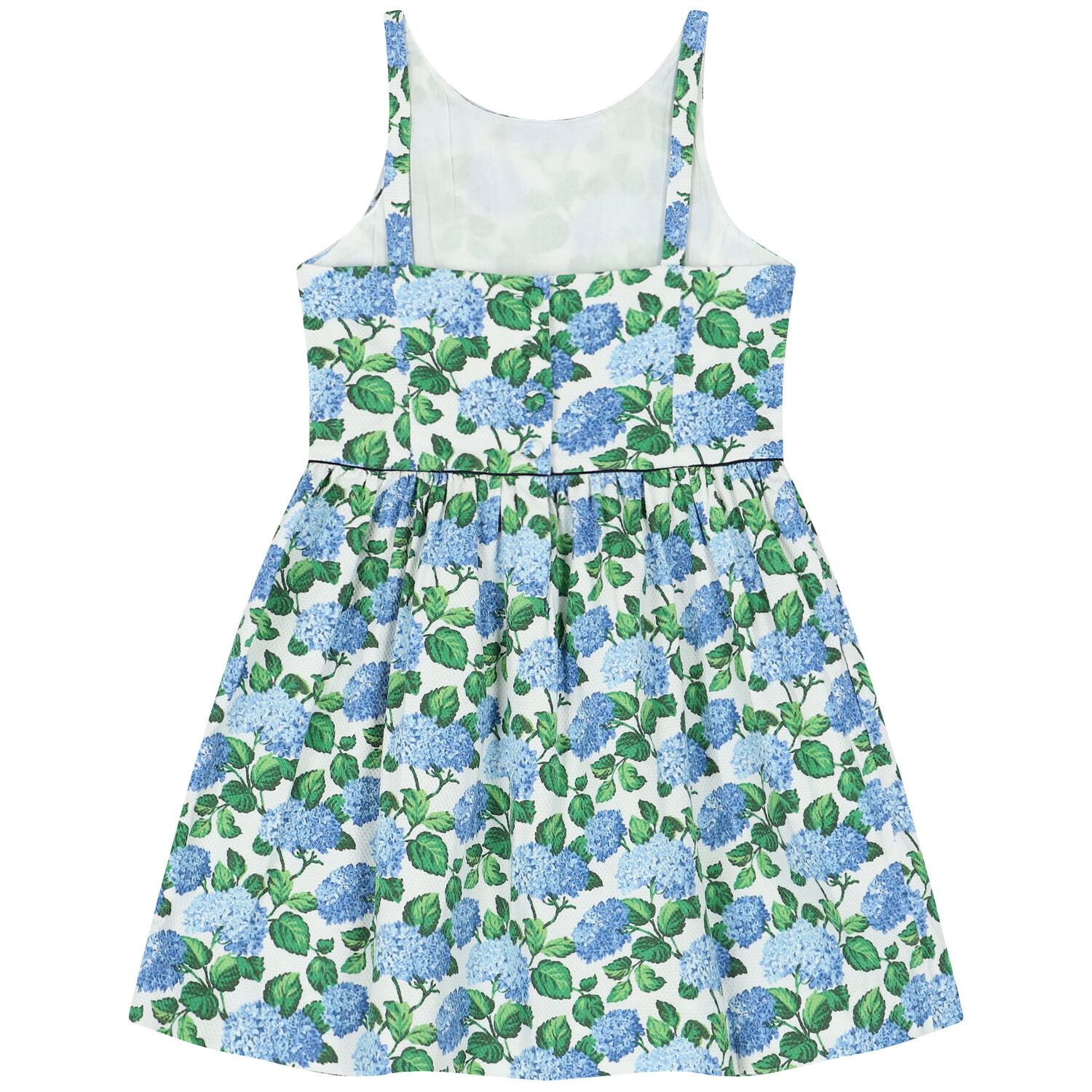 Girls White & Blue Floral Dress, 1, hi-res image number null
