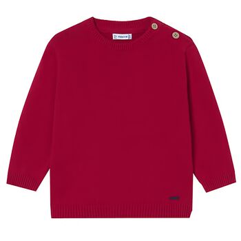 Younger Boys Red Knitted Jumper