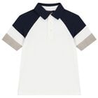 Boys White Polo Shirt, 1, hi-res