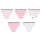Girls White & Pink Bikini Brief ( 5-Pack ), 1, hi-res